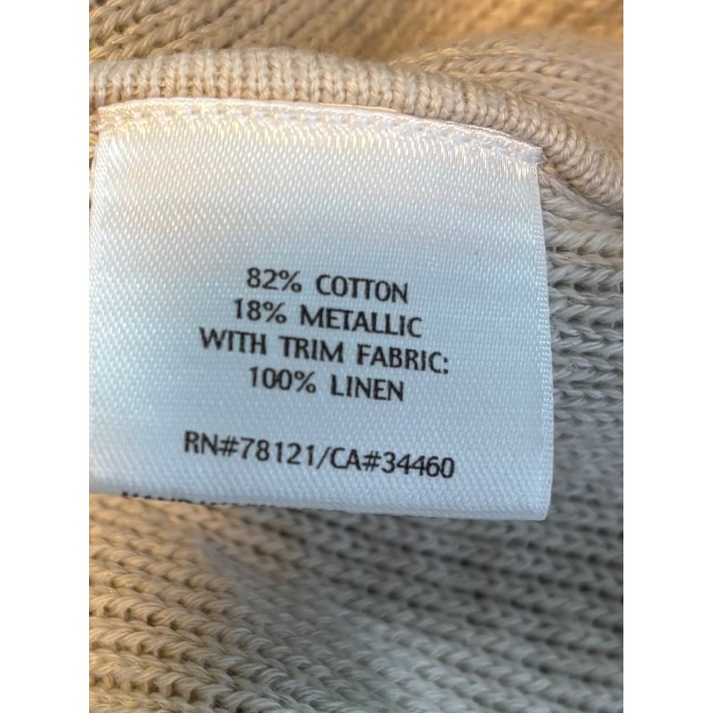Eileen Fisher Tan Cotton‎ Linen Buttoned Cardigan. SZ 1X. Pockets. Old Money. - Picture 10 of 10